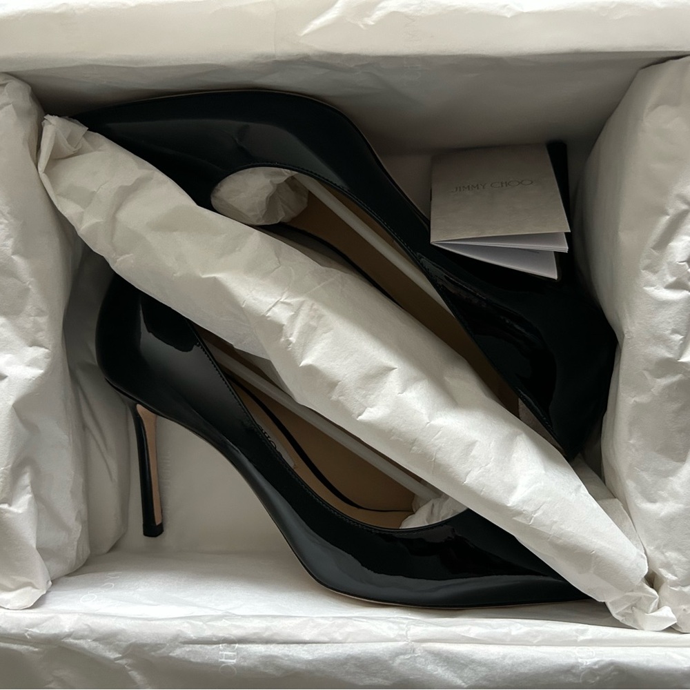 Jimmy Choo Romy Black Patent Leather Women's Pumps - Picture 4 of 8
